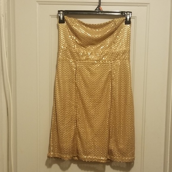 Gold Sequin Mini Dress - Picture 2 of 5